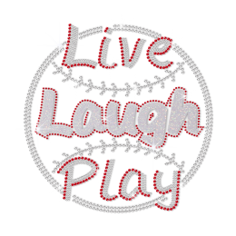 ISS Live Laugh Play Baseball Crystal Design 